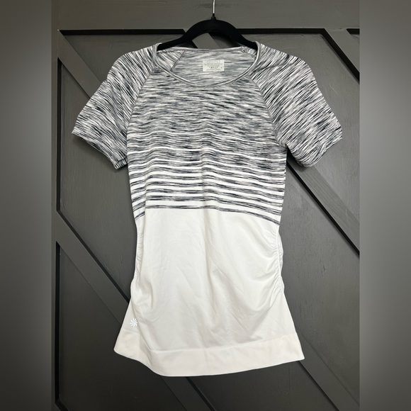 Athleta Finish Fast Space Dye Ruched Side Short Sleeve Tee in Size Small - Picture 2 of 6